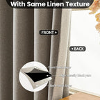 COSVIYA 100% Blackout Natural Linen Curtains & Drapes 63 Inch Length | Light - Image 4