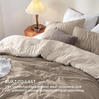 Bedsure Twin/Twin XL Comforter Set, Khaki Beige Soft Prewashed Bedding - Image 3