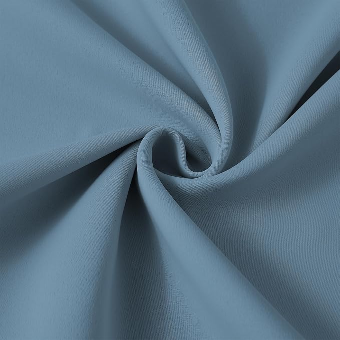 Dusty Blue Pleat Wide Width Drapes 80 x 84 inch Long 2 Panels - Image 7