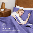 Love's cabin Quilts for Full Bed Deep Purple Bedspreads Bedding Set - Image 5