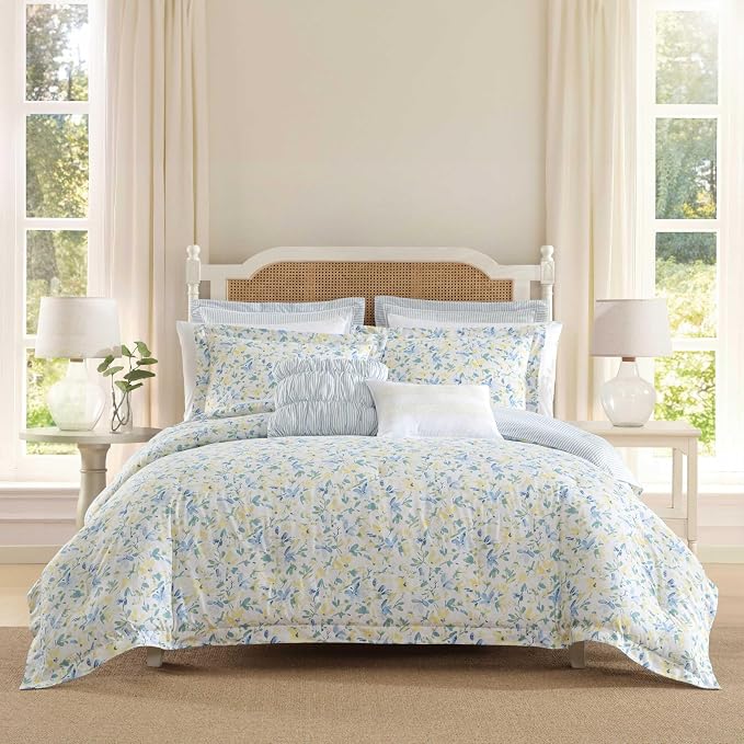 Laura Ashley - Twin Comforter, Soft Reversible Bedding Set, Includes Matching by Unknown