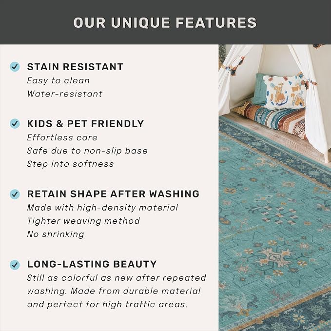 Washable 3x8 Throw Rug for Hallway - Image 5