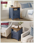 VASAGLE Nightstand Farmhouse Barn Door Bedside Table - Image 6