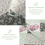 Dinjoy Boho Quilt Set King Size, Patchwork Floral Bedspreads, Reversible Summer - Image 5