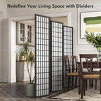 6ft Room Divider Wall Shoji Screen, 4 Panel Folding Privacy Screen - Image 6