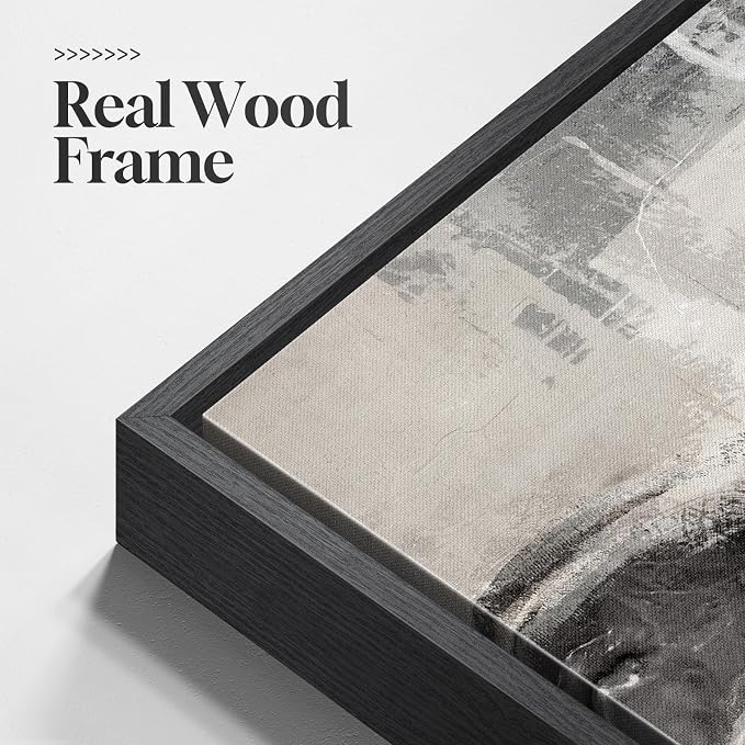 Large Framed Neutral Abstract Wall Art - Image 5