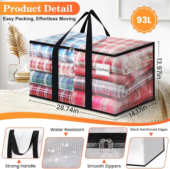 Moving Bags, Extra Large Heavy Duty Storage Bags, 10 Packs | Packing Bags - Image 3