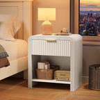 Decofy Fluted 1-Drawer Nightstand - Image 7