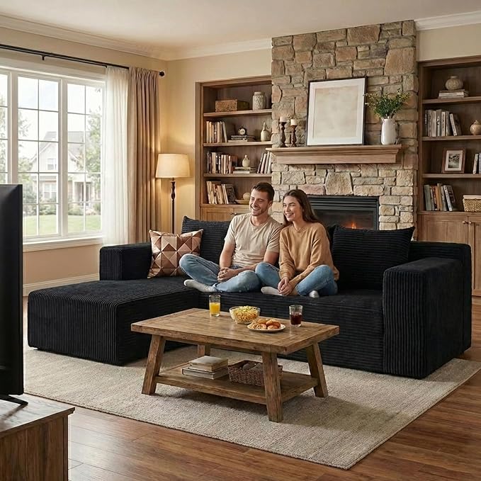 Nigoone 103" Cloud Sectional Sofa, Boneless L-Shape Couch - Image 7