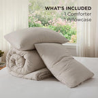 Bedsure Twin/Twin XL Comforter Set, Muted Linen Soft Prewashed Bedding - Image 6