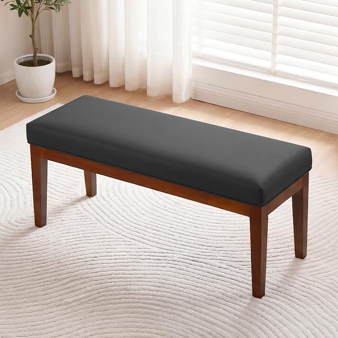 43.5" Upholstered Bedroom Bench, Faux Leather Entryway Bench by CACFTII