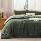 Bedsure King Comforter Set, Dark Olive Green Soft Prewashed Bedding - Image 2
