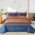 WONGS BEDDING Boho King Quilt Bedding Set, 3 Pieces Bedspread, Breathable by WONGSBEDDING
