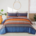 WONGS BEDDING Boho King Quilt Bedding Set, 3 Pieces Bedspread, Breathable by WONGSBEDDING