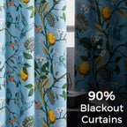 Topfinel Blue and White Patterned Aesthetic Pretty Curtains 84 Inches Long 2 - Image 4