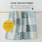 SLPR - Wildflowers Blue Floral Patchwork Cotton Quilt Set, 2 Shams | Quilted - Image 8