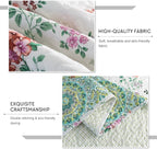 3-Piece Quilt Set Quilted Bedspread Lightweight Coverlet Set Garden Style - Image 4