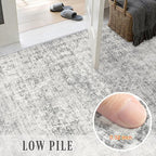 3x14 Washable Runner Rug：Modern Abstract Soft Carpet Black Grey | - Image 7