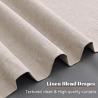 Oatmeal 100% Blackout Linen Curtains - Image 8