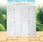 BLKMTY Room Divider 4 Panel Folding Screen Wood Screen Dividers 5.6ft Tall - Image 2
