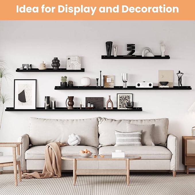 upsimples Floating Shelves for Wall Decor and Storage, Hallways Display and - Image 5