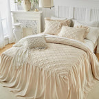 Ruffle Skirt Bedspread Set Flower Style - Image 9