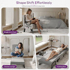 TYBOATLE Sleeper Chair Bed Set of 2, Folding Futon Sofa Bed, Light Grey | Comfy - Image 4
