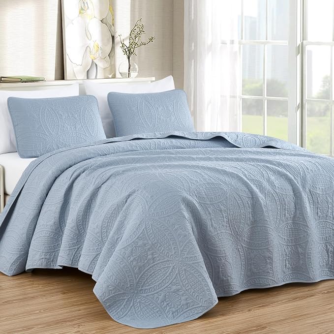 Chezmoi Collection Austin King Oversized Bedspread Set, 3-Piece Pinsonic by ChezmoiCollection