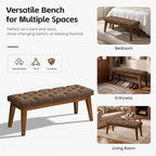 43.5" Upholstered Bedroom Bench, Linen Entryway Bench - Image 6