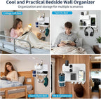 Metal Bedside Wall Shelf, No Drill, - Image 5