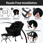 Youtanic Lazy Chair with Folding Ottoman, Accent Chair Plush Upholstered with - Image 7