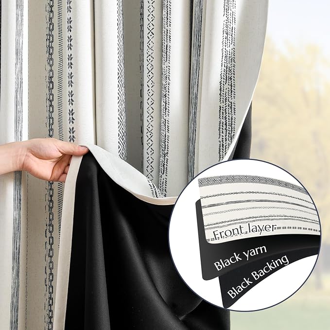 jinchan Boho Blackout Curtains 90 Inches Long - Image 4