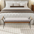 LukeAlon Modern Chenille Ottoman Bench - Image 7