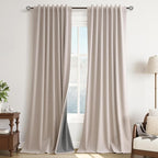 Oatmeal 100% Blackout Linen Curtains by Guken