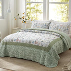 California King Size Quilt Set 3-Piece Lightweight Bedspread Coverlet by LEAONME