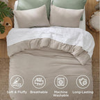 Bedsure Twin/Twin XL Comforter Set, Muted Linen Soft Prewashed Bedding - Image 4