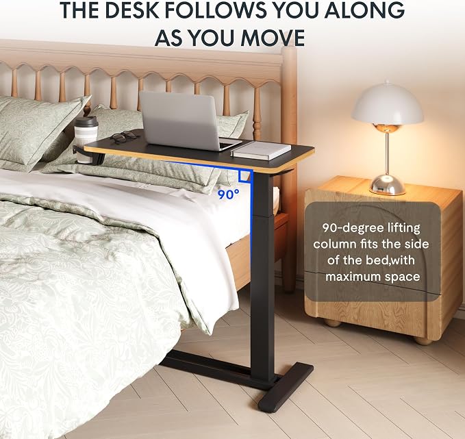 FLEXISPOT H7 28" Pneumatic Height-Adjustable Overbed Table - Image 3