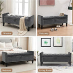 Velvet Ottoman with Storage, Modern Storage Bench - Image 6