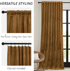 RYB HOME Velvet Curtains 102 inches Long, Extra Long High Ceiling Curtains | - Image 3