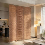 HOMCOM Room Divider 3-Panel, 6FT-Tall Folding Privacy Screen, Natural | - Image 9