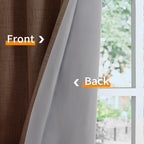 YoungsTex Dark Brown Linen Blackout Curtains 96 Inches Long - Image 7