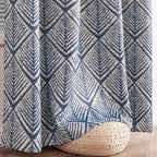 jinchan Blue Blackout Curtains Geometric Patterns Grommet 90 inch 2 Panels | - Image 6
