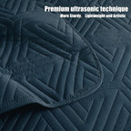 Whale Flotilla Soft Geometric Queen Quilt Set - Image 8