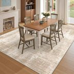 5x8 Area Rug, Abstract Large Washable Rugs - Image 4