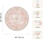 Latte&Fog 4ft Pink Round Area Rug - Image 2