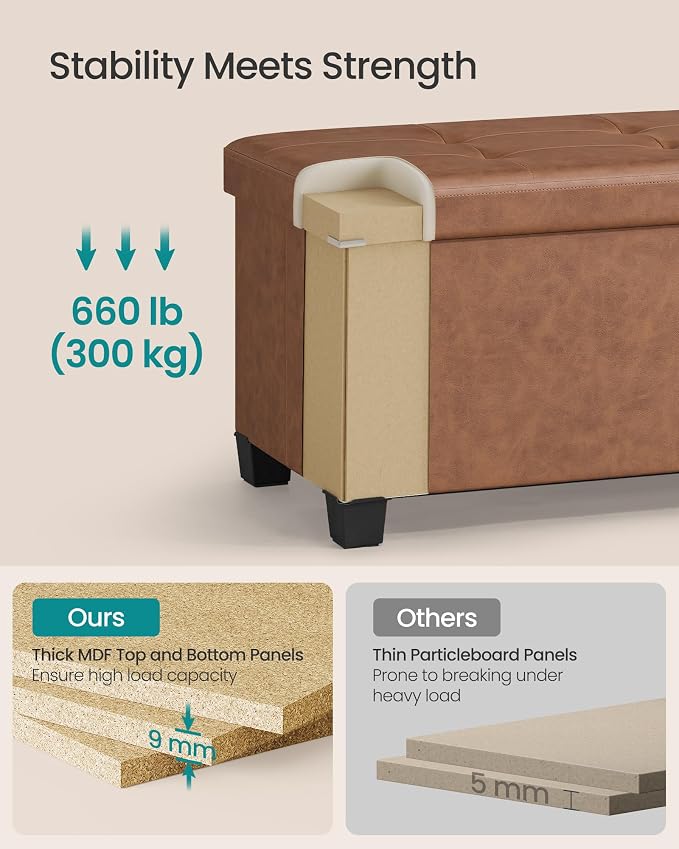 SONGMICS Storage Ottoman Bench - Image 5
