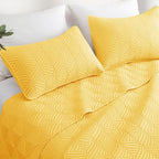 Whale Flotilla Soft Cal King Quilt Bedding Set, Lightweight Bedspreads | Yellow - Image 6