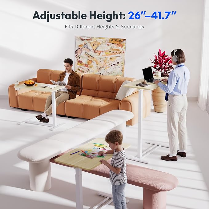 FLEXISPOT H7 32" Pneumatic Height-Adjustable Overbed Table - Image 3