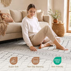 cotiled 6x9 Area Rugs for Living Room: Boho Washable Rug for Dining Room | - Image 4