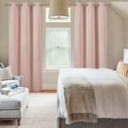 Diraysid Blush Pink Grommet Blackout Curtains - Image 8